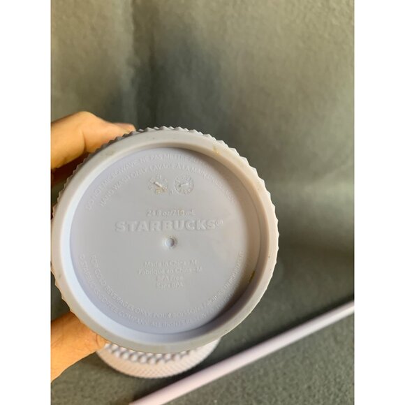 Starbucks Matte Lilac Lavender Bling Studded Tumbler Straw Cold Cup 24oz - New - Picture 5 of 9